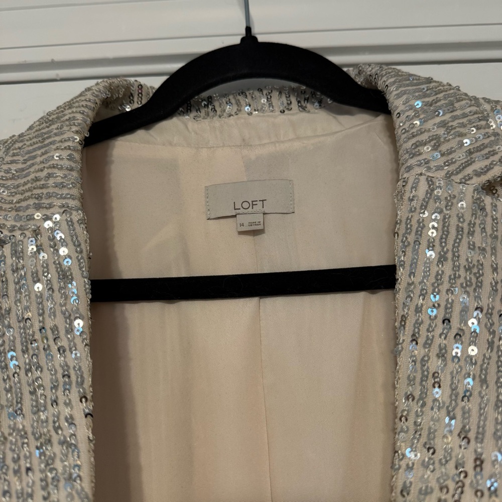 LOFT Silver Sequin Women's Blazer - Picture 2 of 3